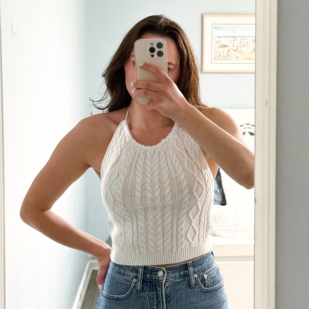 Shoreline Sugars Chasing Time Open Back Top Ivory